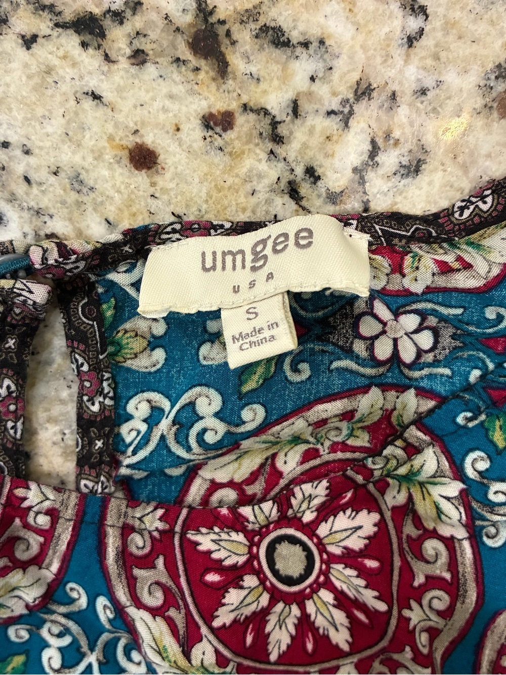 Umgee Sleeveless Mini Dress in Teal and Burgundy 0010 - Picture 5 of 8